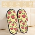 thumbnail image 2 of Bixox Men's Women's Apple Patterned Plush House Slippers, Memory Foam Slippers, Indoor and Outdoor Warm Plush Bedroom Shoes, Soft Flat Sole, Comfortable and Non-slip, 2 of 5