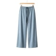 thumbnail image 5 of GERsome Womens Wide Leg Pants Soft Stretchy Drawstring Lounge Trousers with Pockets for Athletic Work Travel Light Blue Size S, 5 of 7