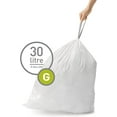thumbnail image 5 of simplehuman Code G Custom Fit Drawstring Trash Bags in Dispenser Packs, 100 Count, 30 Liter / 8 Gallon, White, 5 of 5