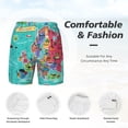 thumbnail image 4 of Kdxio Cartoon Map Of Europe Print Men'S Swim Trunks With Compression Liner 7 Inch Inseam Quick Dry Swim Shorts, 4 of 7