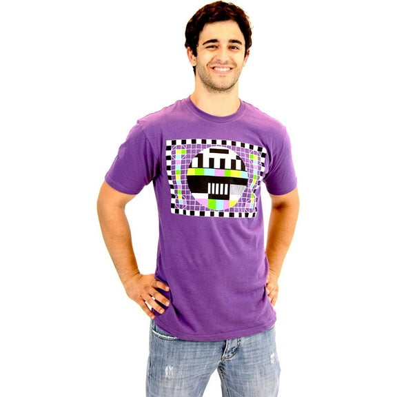 The Big Bang Theory Sheldon Checkered Test Pattern Purple Mens T-shirt