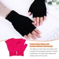 thumbnail image 4 of Manoplas de punto de invierno Qarigey Adultos gris rojo rosa, 4 of 6