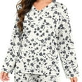 thumbnail image 7 of YanHoo Womens Pajamas Set Long Sleeve Floral Printed PJ Sets Cozy Soft Lounge Set for Women Sleepwear Loungewear, 7 of 7