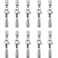 thumbnail image 1 of 10 tapas de extremo de cordón de cuero de acero inoxidable de 3mm con conector de cierre de langosta para la fabricación de joyas Ormromra PT185, 1 of 5