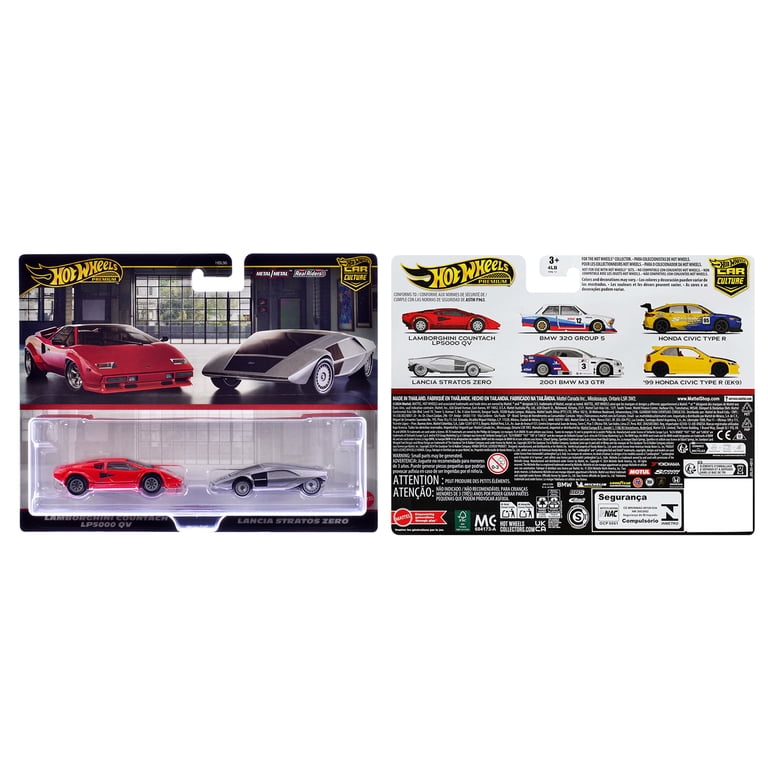 Lamborghini Countach LP5000 QV Red and Lancia Stratos Zero Gray