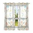 thumbnail image 2 of Colorful Flowers with Leaves Blackout Curtains Thermal Insulation 63 inch Grommet for Bedroom Living Room Bathroom Kitchen Windows 2 Pack, 2 of 6