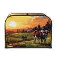 Salouo Oil Painting Style Pasture Cow Pattern Four Slice Bread Machine