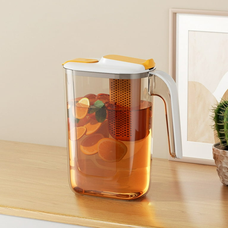 Water Pitcher, Fruit Infuser Pitcher With Removable Lid, High Heat  Resistance Infusion Pitcher For Hot/cold Water, Flavor-infused Beverage  Iced Tea