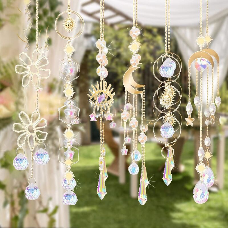 Attrape Soleil En Cristal 43cm - Suncatcher Pendentif Cristal Suspendu Pour Fenêtre, Chambre, Jardin, Noël Et Mariage