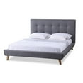 thumbnail image 1 of Baxton Studio Jonesy Scandinavian Style Mid Century Fabric Upholstered Platform Bed, Full, Grey'), 1 of 4