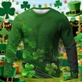 thumbnail image 4 of Camisa Del Día de San Patricio Hombres de Manga Larga Casual de Manga Larga Tops de Cuello Redondo para Fiesta Festival Vacaciones Viajes Calle Uso Diario, 4 of 6
