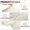 thumbnail image 3 of Twill Rectangle Ottoman Cover Fit Length 33"-40", M-Large, White, 3 of 6