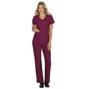 Koi Becca V Neck Scrub Top, Wine, S
