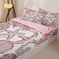 thumbnail image 3 of Erosebridal Nautical Seashell Zipper Twin Comforter Sets with Fitted Sheet and 2 Pillowcases,Vintage Sketch Fish Zipper Bedding Set,Pink Grey White,Pink Reversible, 3 of 6