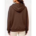 thumbnail image 6 of Women'S Hoodies Fall Fashion Outfits Workout Sweatshirts Y2k Winter Zip Up Jackets Oversized Tops Dark Brown M, 6 of 7