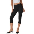 thumbnail image 7 of VBVC Women's High Waisted Capri Leggings , Ladies' Yoga Workout Crop Pants , Slim Running Tights For Women, Black , S-3XL, 7 of 7