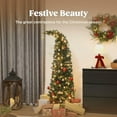thumbnail image 6 of Resenkos 5ft Pre-Lit Whimsical Bent Top Christmas Tree - Slim High Mountain Fir with 100 LEDs & Metal Stand, Green, 6 of 7