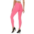thumbnail image 4 of HDE Trendy Design Workout Leggings Fun Fashion Graphic Printed Cute Patterns Neon Pink L, 4 of 7