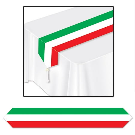 

Pack of 6 - Printed Red White & Green Table Runner by Beistle Party Supplies