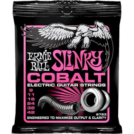Ernie Ball 2723 Slinky Cobalt Electric Guitar Strings - 9 (Best Guitar String Gauge)