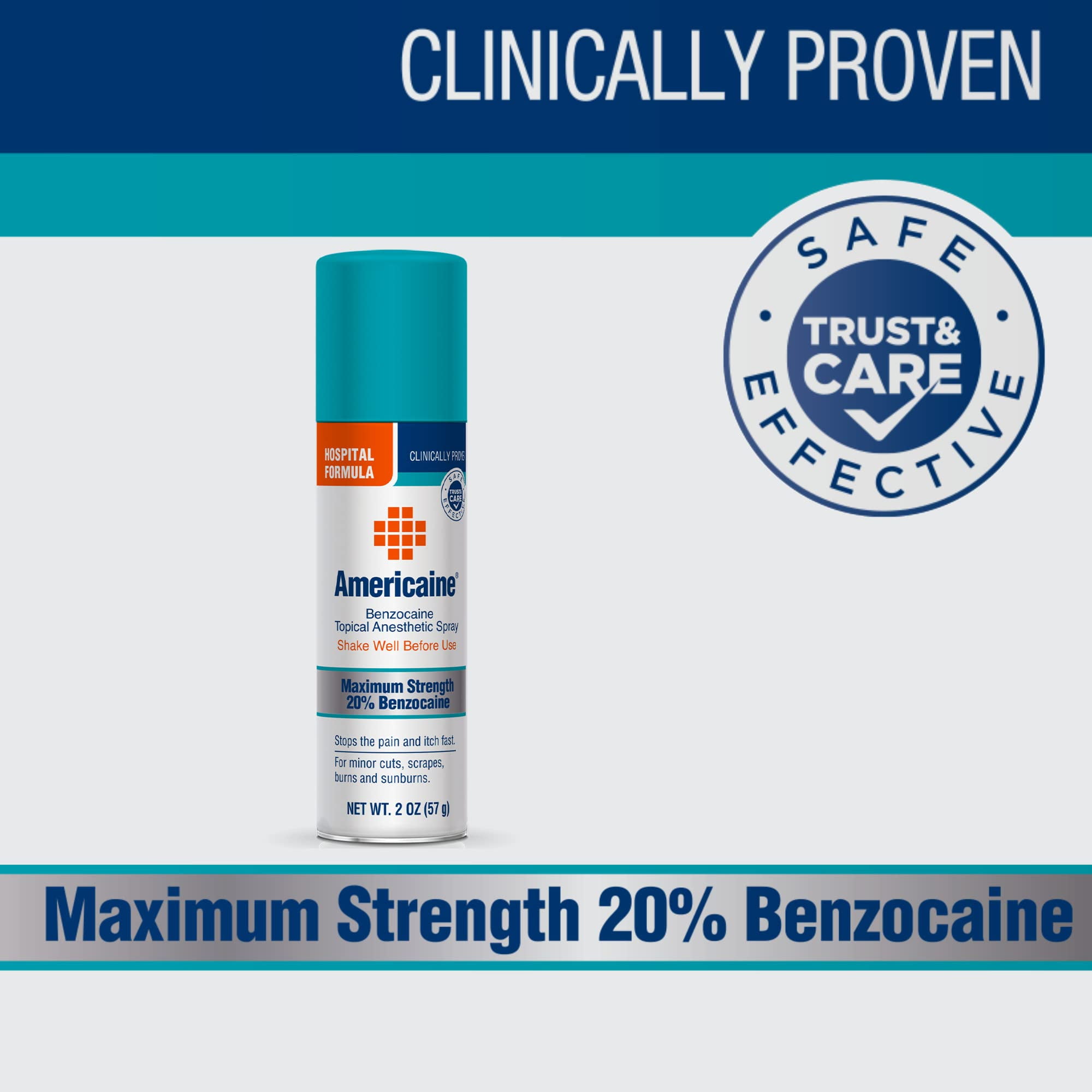 Americaine Benzocaine Topical Anesthetic Spray 2 fl oz
