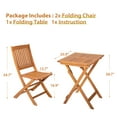 thumbnail image 4 of Homall 3 Piece Folding Patio Bistro Set, Indoor/Outdoor Foldbale Wood Table and 2 Chair Set with Slatted Design, Natural Finish, Wood Color, 4 of 7