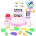 thumbnail image 1 of 27pcs Cash Register Toys Sound Light Effects Fruit And Vegetable Puzzle Enlightenment 360-degree Fillet Grinding Fun Scene Experience Simulated, 1 of 5
