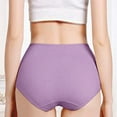 thumbnail image 5 of HKYNLAG Women Cotton Underwear High Waist Tummy Control Panties Ladies Panty Plus Size Briefs Purple 5XL, 5 of 5