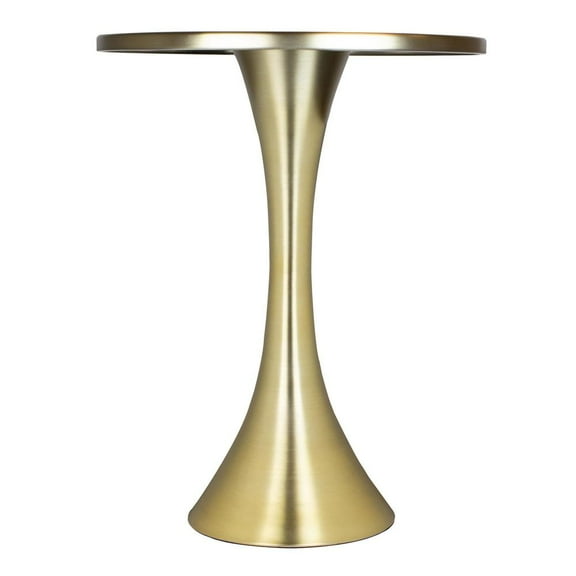 Grandview Gallery Round Metal Gold Plated Side Accent Table 24" H x 19" D