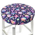 thumbnail image 3 of KLL mushroom colorful Skull star Round Bar Chair Cushion Cover 14 inch ,Bar Stool Protector with Elastic, Soft Washable, 3 of 6