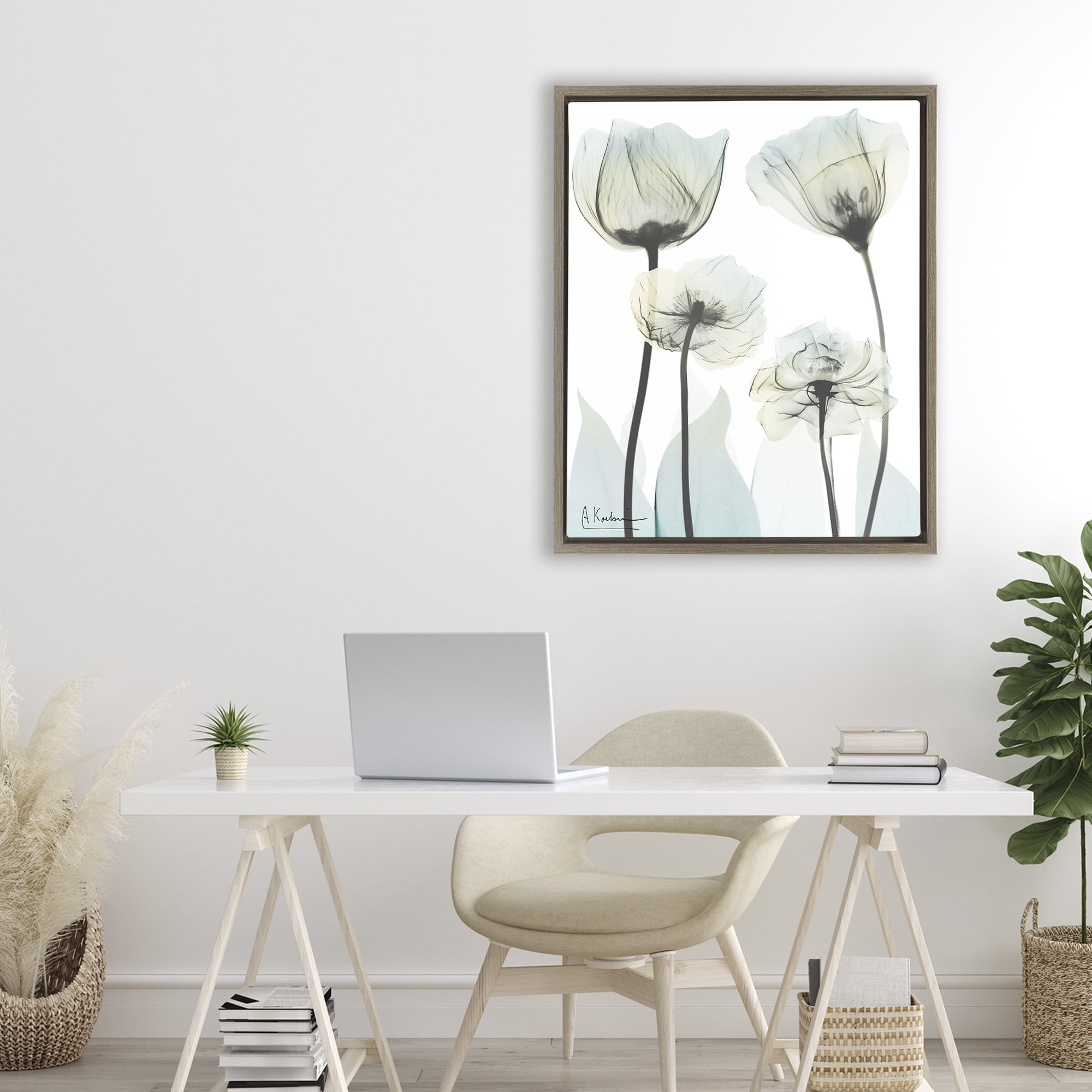 Stupell Industries Floral Luxury Of Creation Brown Framed Floater Canvas Wall Art, design by Albert Koetsier