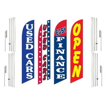 4 Swooper Flags With 4 Pole Kits Used Cars Easy Finance Open