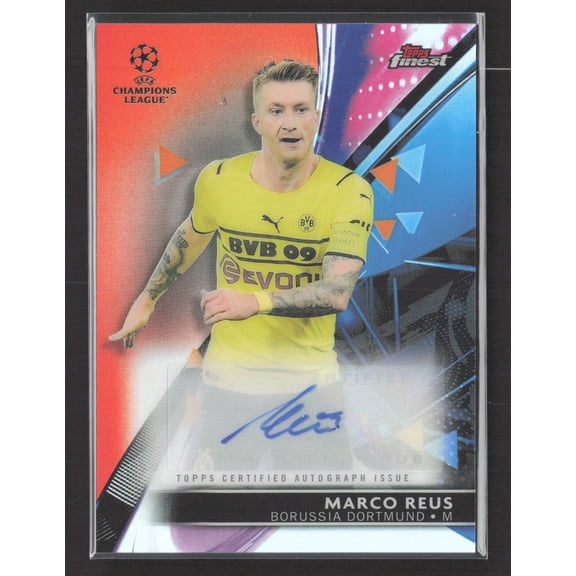 2022 Topps Finest UEFA Champions League Marco Reus #BA-MR 13/25 Auto Orange Autographed Soccer Trading Card
