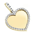 thumbnail image 4 of 10K Yellow Gold Diamond Heart Picture Memory Frame Pendant 1.30" Charm 0.10 CT., 4 of 6