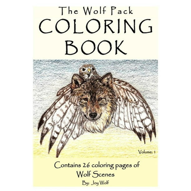 Wolf pack colouring pages