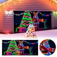 thumbnail image 3 of 16x7ft UV Activated Christmas Garage Door Cover Banner, Glows in Dark 2D Flat Holiday Garage Door Covers with Cartoon Santa and Elf, Xmas Outdoor Indoor Party Decoration(Style-a,16 * 7ft), 3 of 4