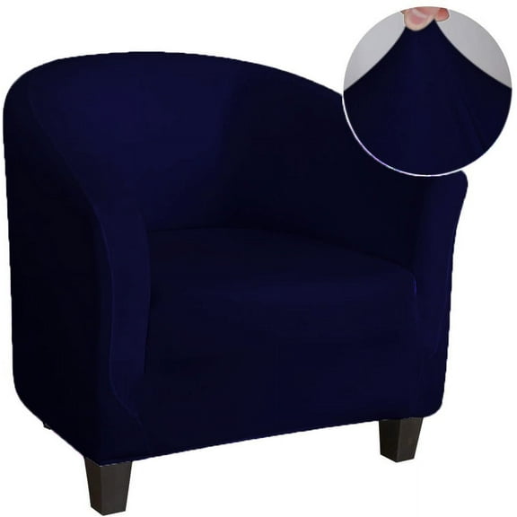 XmhyTop Club Chair Slipcover, Tub Chair Cover, Stretch Armchair Covers, Sofa Cover Furniture Protector for Living Room 25.59-35.43inch (Dark Blue)