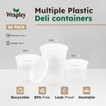 thumbnail image 2 of Deli Food Containers with Lids â€“ 24 Reusable Plastic Containers for Food Storage â€“ Meal Prep, Leftovers, and Kitchen Storage â€“ Dishwasher/Freezer/Microwave Safe â€“ 8oz, 16oz, 2 of 9