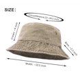 thumbnail image 5 of Bucket Hat, Wide Brim Washed Denim Cotton Outdoor Sun Hat Flat Top Cap for Fishing Hiking Beach Sports Khaki, 5 of 6