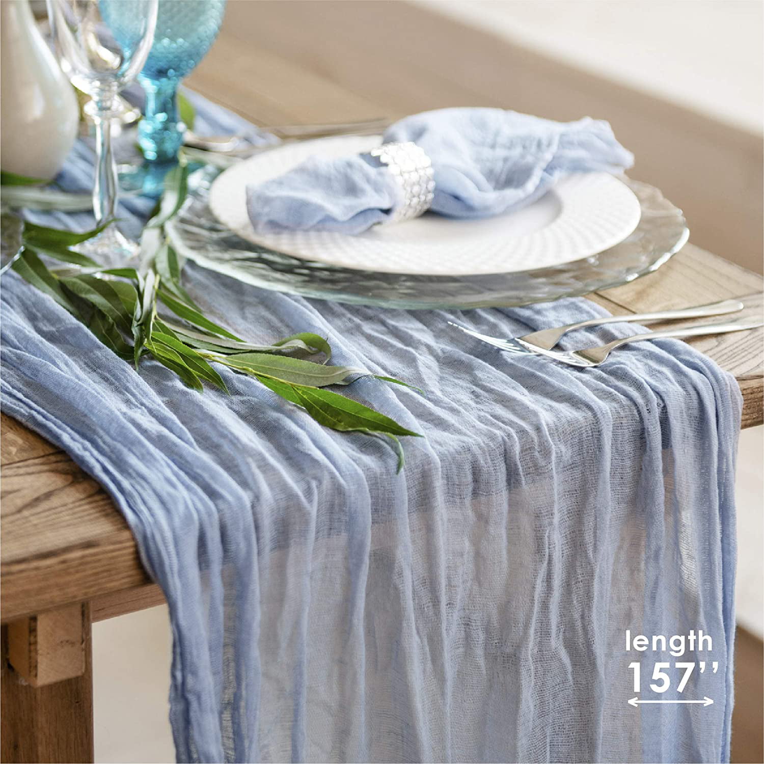 Cheese Cloth Gauze Table Runner for Rustic or Boho Wedding - Cheesecloth  Wedding Table Decor- Cheese Cloth Table Cloth - Dusty Blue Tablecloth for  Rustic Wedding Decor 160 inches Long (Dusty Blue) - Walmart.com