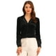 thumbnail image 1 of Camiseta Allegra K Terciopelo Retro Manga Larga Cuello V Negro M, 1 of 5
