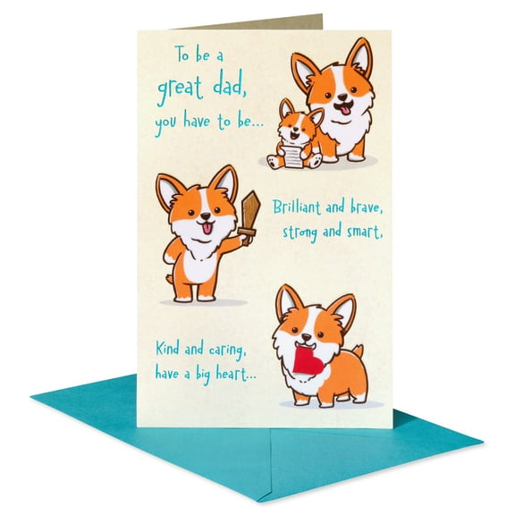 American Greetings Father's Day Card for Dad (Cuddly Corgis)