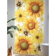 thumbnail image 4 of Sheer Curtains 108 Inches Long, Sunflower Semi Sheer Curtains Light Filtering Window Treatment, Yellow Floral Elegant Flowers Pastoral Privacy Voile Drapes for Living Room Bedroom 52x108 Inch, 4 of 7