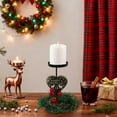 thumbnail image 1 of Vacemry Bougeoir de Table de Noël en Métal, Centre de Table Design Cœur de Renne, Couronne avec Décor de Baies Rouges, Décoration de Salle à Manger de Fête, 1 of 6
