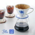 thumbnail image 3 of BLUE BREW Borosilicate Glass Coffee Carafe & Ceramic Pour Over Coffee Dripper for 1 to 2 Cups Kit, 600 ML (20 fl oz) Heat Resistant Glass Coffee Server w/ Size 01 Ceramic Cone Coffee Maker, BB1101, 3 of 7