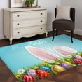 thumbnail image 4 of Easter 3'x5' Washable Rug, Bunny Colorful Eggs Spring Floral Botanical Non-Slip Area Rugs for Entryway Kitchen Classroom, StainResistant Dorm Throw Carpet, Low Pile Soft Indoor Floor Mat, 4 of 9