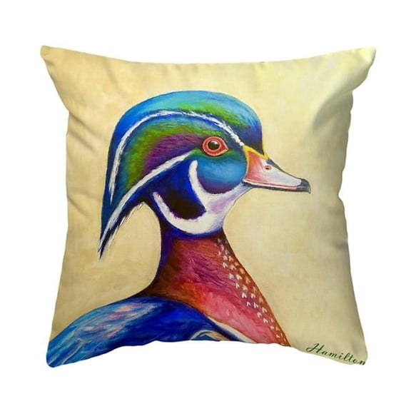 Betsy Drake NC1200 18 x 18 in. Mr. Wood Duck Noncorded Pillow - Large