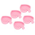 thumbnail image 4 of Almohadilla de silicona para limpieza de brochas de maquillaje, 5 piezas Tazón de limpieza de brochas de maquillaje de silicona Eliminación de residuos en forma de corazón portátil Esponja plegable Al, 4 of 5