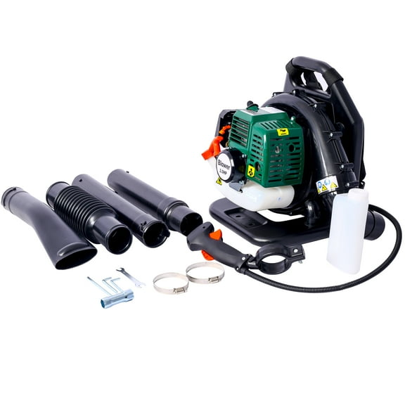 Backpack Leaf Blower, 52cc 2-Cycle Engine Gas Powered Leaf Blower with Nozzle Extension and Adjustable Straps for Lawn Garden Care, Max 530CFM,
