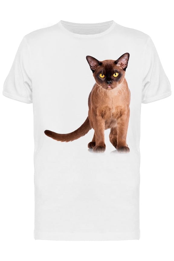 Misterious Cat W/Long Tail T-Shirt Men -Image by Shutterstock Men T-Shirt, Male x-Large